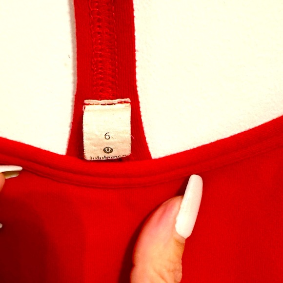 Lululemon Y Tank in rare color-True Red | Built-in Bra ✨ - Picture 5 of 6